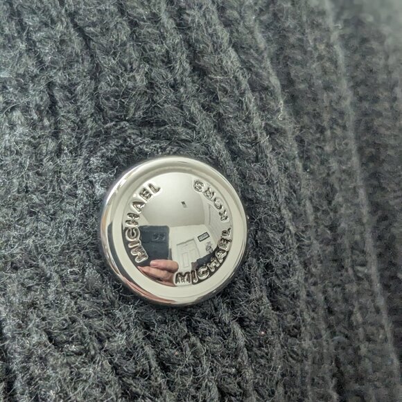 MICHAEL Michael Kors Women's Wide-Rib Button Turtleneck Poncho Black NWT - Picture 8 of 13